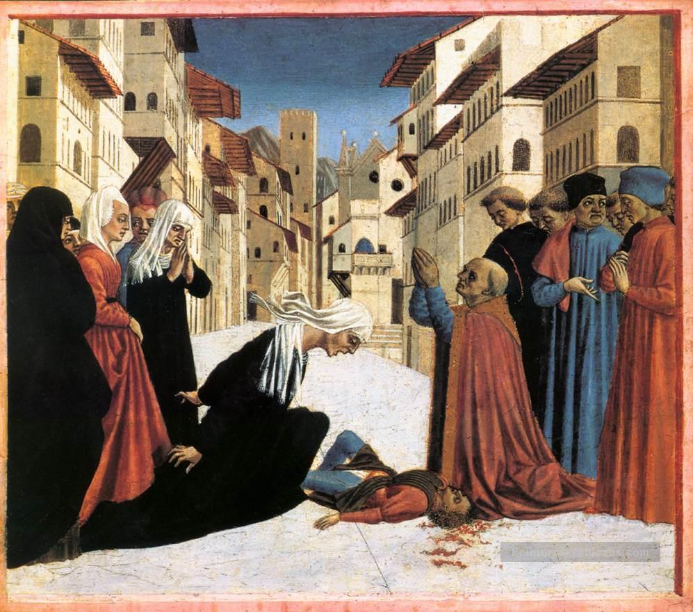St Zenobius effectue un miracle Renaissance Domenico Veneziano Peintures à l'huile